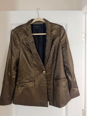 INC International Concepts Metallic Bronze Blazer Jacket